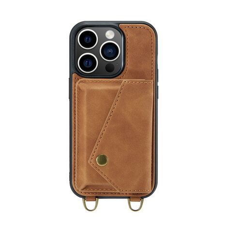 iPhone 14 Pro Max Sienna Brown - Back Cover met Koord