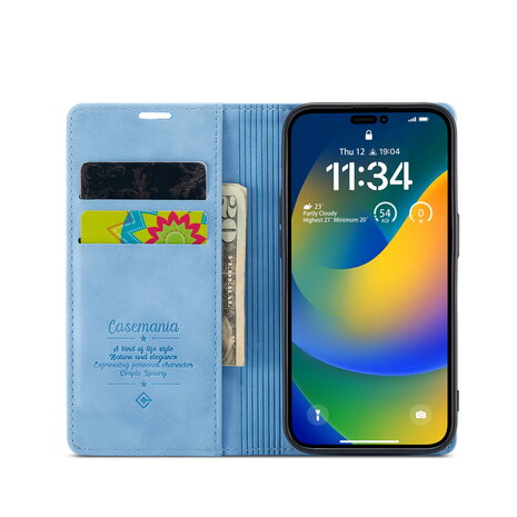 iPhone 15 Pro Sky Blue - Book Case