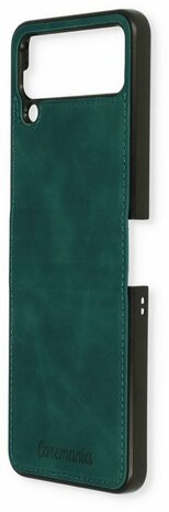 Samsung Z Flip 4 Emerald Green - Kunstlederen Back Cover