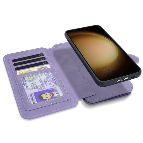 iPhone 15 Pro Max - Bright Lila - 2 in 1 Rits Book Case