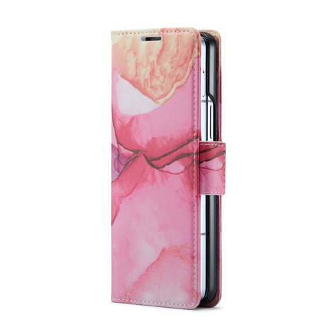 Samsung Z Fold 5 Pink Rhodonite - Marmer Book Case