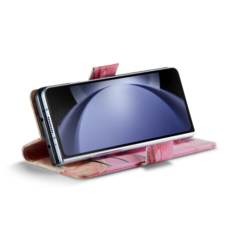 Samsung Z Fold 5 Pink Rhodonite - Marmer Book Case