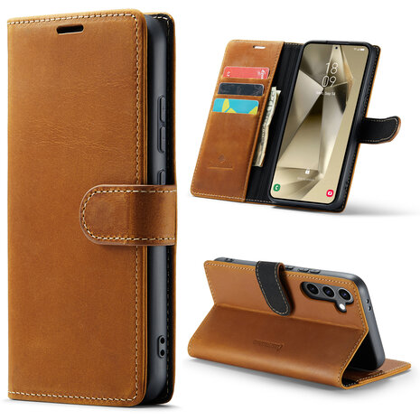 Samsung S24 Plus Sienna Brown - Leather Book Case