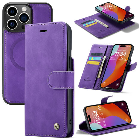 iPhone 15 Pro Deep Purple - 2 in 1 MagSafe Book Case