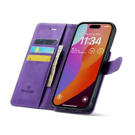 iPhone 15 Pro Deep Purple - 2 in 1 MagSafe Book Case