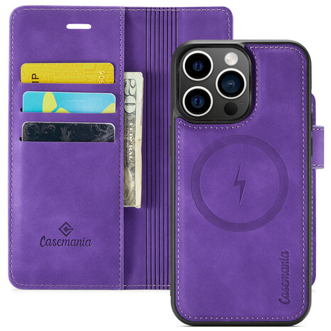 iPhone 15 Pro Deep Purple - 2 in 1 MagSafe Book Case