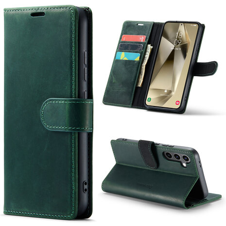 Samsung S24 Plus Emerald Green - Leather Book Case