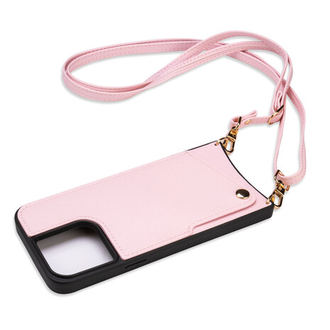 iPhone 15 Pro Roze - Back Cover met Bandje