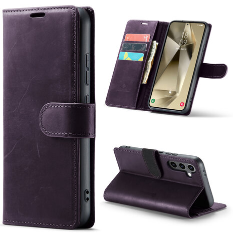 Samsung S24 Plus Deep Purple - Leather Book Case