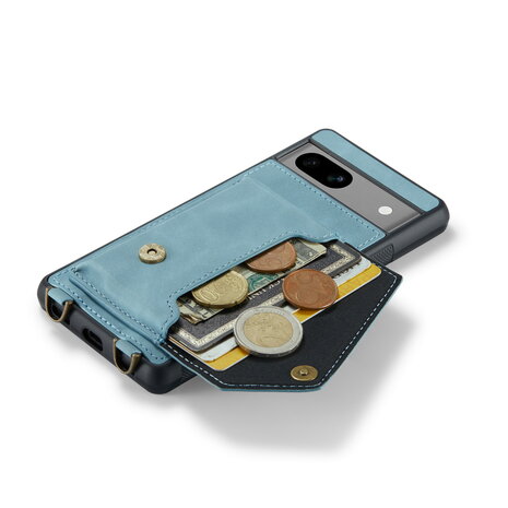 Pixel 7A Aqua Blue - Back Cover met Koord