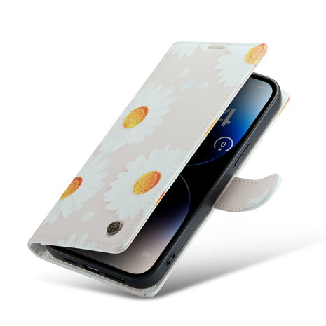 iPhone 14 Pro Max met Daisy Print - Book Case