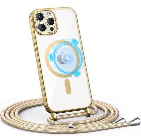 iPhone 15 Pro Max - Goud - MagSafe TPU met Koord