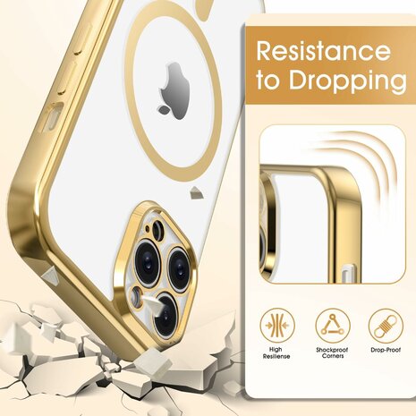 iPhone 15 Pro Max - Goud - MagSafe TPU met Koord