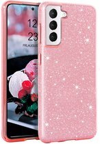 Samsung S22 Plus - Glitter Back Cover - Roze