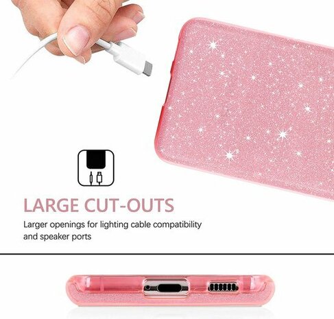 Samsung S22 Plus - Glitter Back Cover - Roze