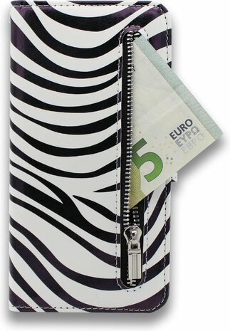 Samsung S10E - Book Case met Rits - Zebra