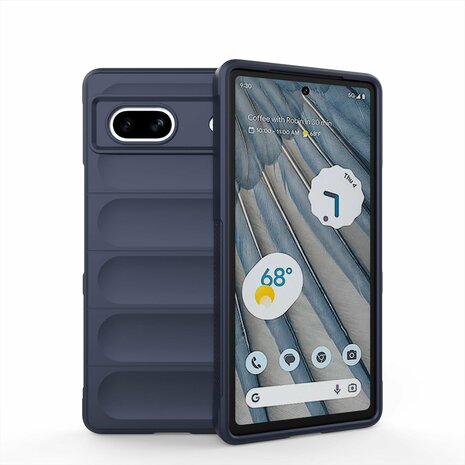 Pixel 7A Donker Blauw - Schok Bestendig - Siliconen Back Cover