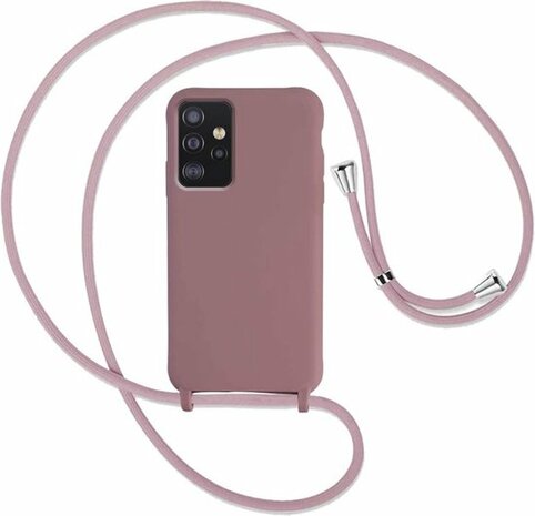 Samsung A53 Matt Roze - TPU Back Cover met Koord