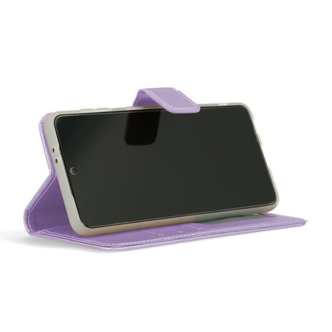 iPhone 15 Pro - Book Case &amp; Glas - Paars