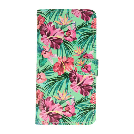 Samsung A03 met Tropische Bloemen Print  - Book Case