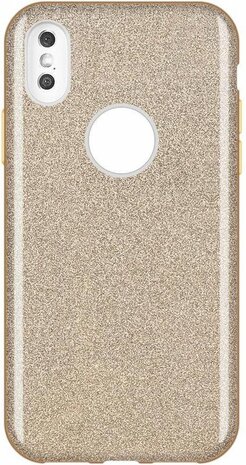 iPhone XR - Glitter Back Cover - Goud