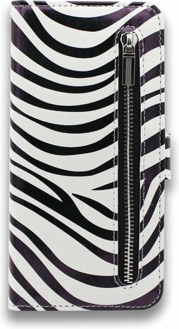 Samsung A70 - Book Case met Rits - Zebra