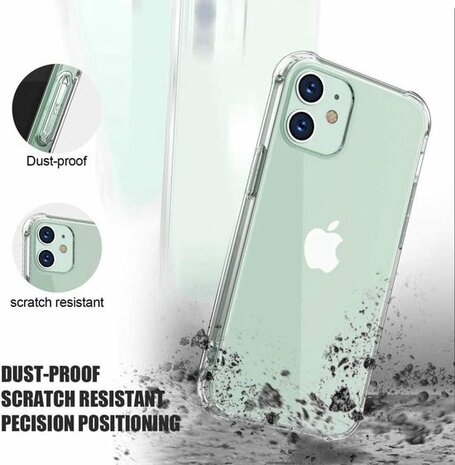 iPhone 12 Mini - Anti Shock &amp; 2X Glas - Transparant