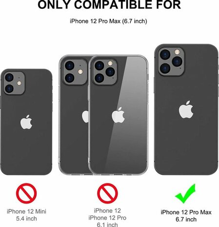 iPhone 12 Pro Max - Back Cover &amp; 2X Glas - Transparant