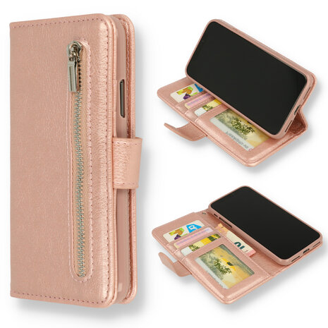 iPhone 15 Pro Rosegoud - Book Case met Rits