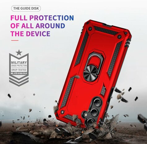 Samsung A36 - Armor met Kickstand Ring -  Rood