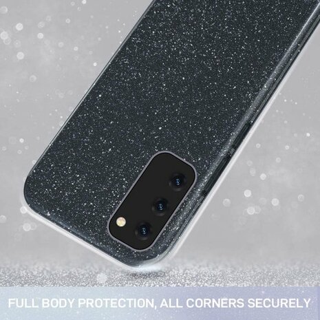 Samsung A03 - Glitter Back Cover - Zwart