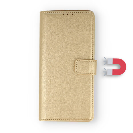 Oppo A40 / A40m / A60 5G - Book Case &amp; Glas - Goud