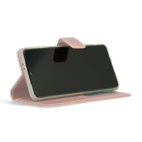 iPhone 15 Pro Max - Book Case &amp; Privacy Glas - Baby Roze