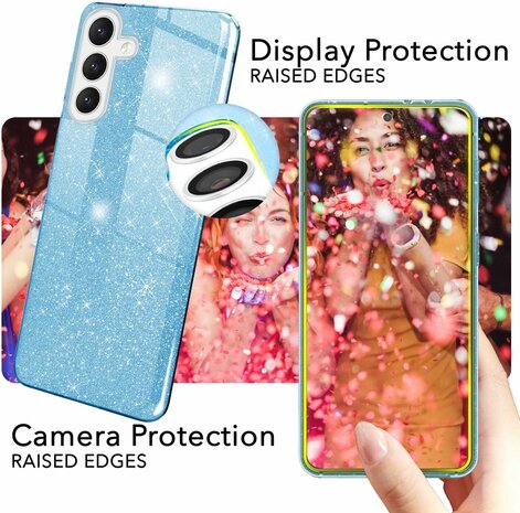 Samsung A26 - Blauw - Glitter Back Cover