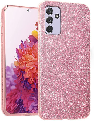 Samsung A15 - Glitter Back Cover - Roze