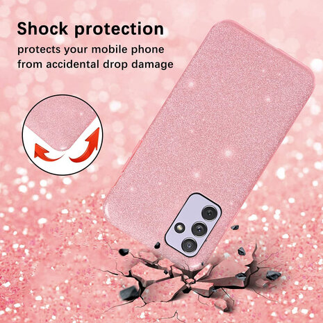 Samsung A15 - Glitter Back Cover - Roze