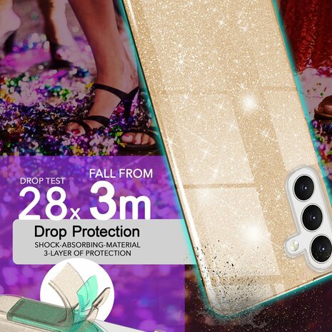 Samsung A36 - Glitter Back Cover - Goud