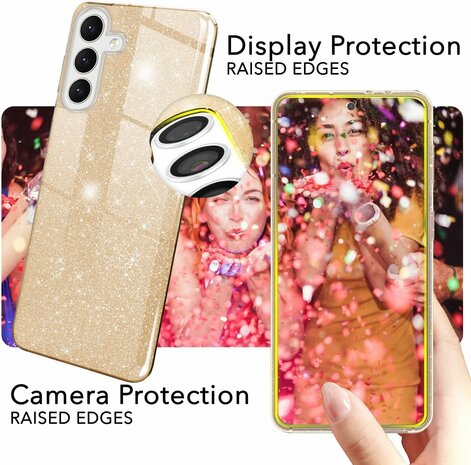 Samsung A36 - Glitter Back Cover - Goud