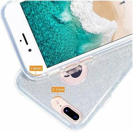 iPhone XR - Glitter Back Cover - Silver