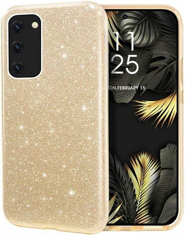 Samsung A72 - Glitter Back Cover - Goud