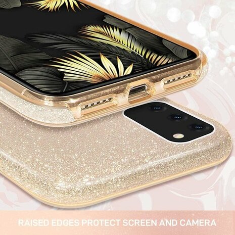 Samsung A72 - Glitter Back Cover - Goud