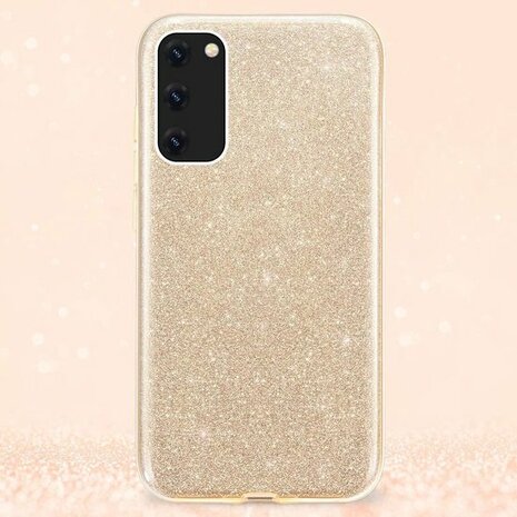 Samsung A72 - Glitter Back Cover - Goud