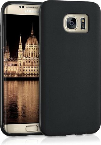 Samsung S7 Edge - Siliconen Back Cover - Zwart