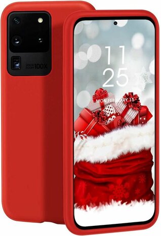 Samsung S20 Ultra - Siliconen Back Cover - Rood