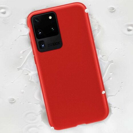 Samsung S20 Ultra - Siliconen Back Cover - Rood