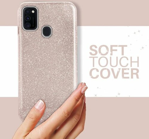 Samsung A20S - Glitter Back Cover - Roze