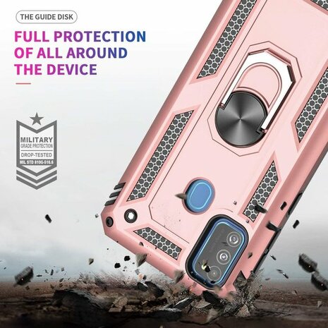 Samsung M21 - Armor met Kickstand Ring - Roségoud