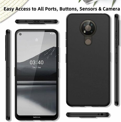 Nokia 3.4 - Back Cover &amp; Glas - Zwart