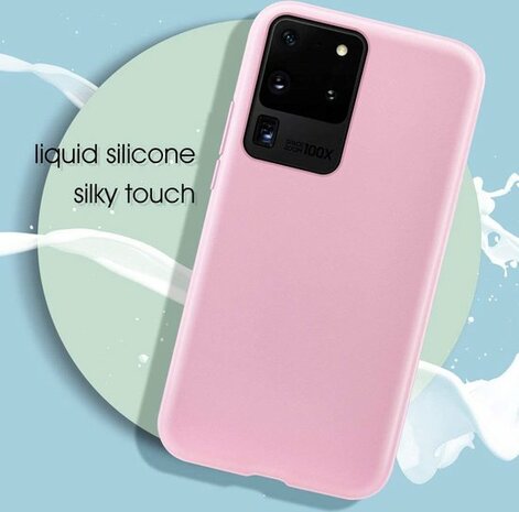 Samsung S20 Ultra - Siliconen Back Cover - Roze