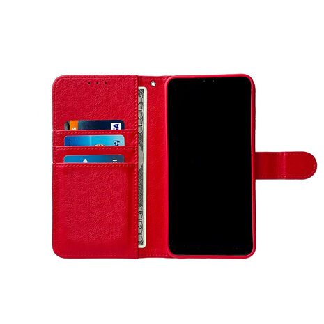 Oppo A40 / A40m / A60 5G - Book Case &amp; Glas - Rood